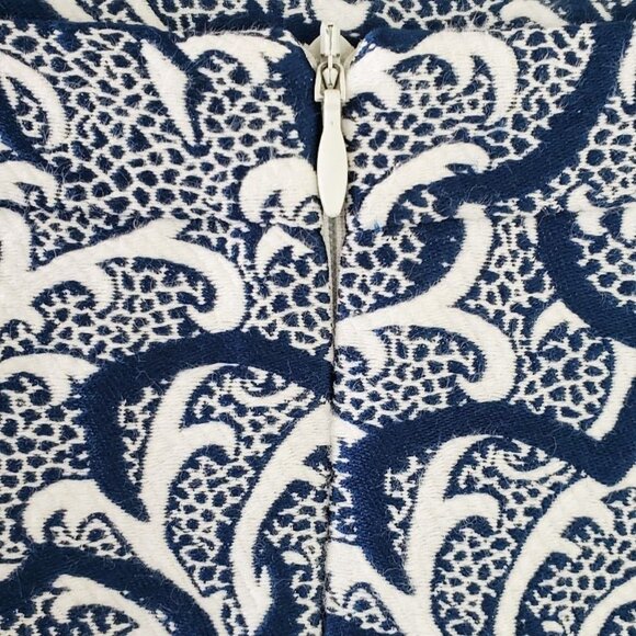 Dries Van Noten Skirt Size 44 Blue White Paisley Brocade Silk Blend Pencil - Picture 5 of 9
